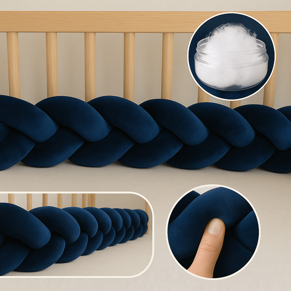 Focus tresse de lit bleu foncé