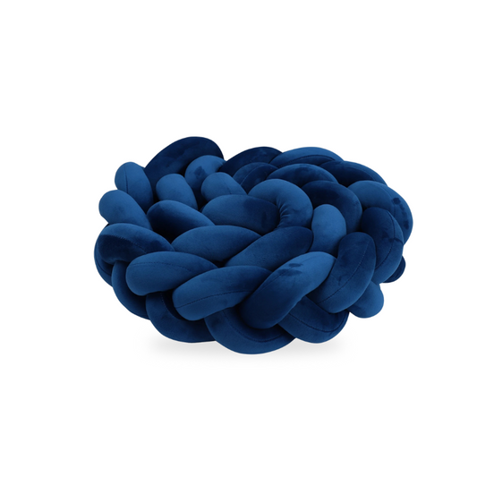 Blaue geflochtene Bettumrandung